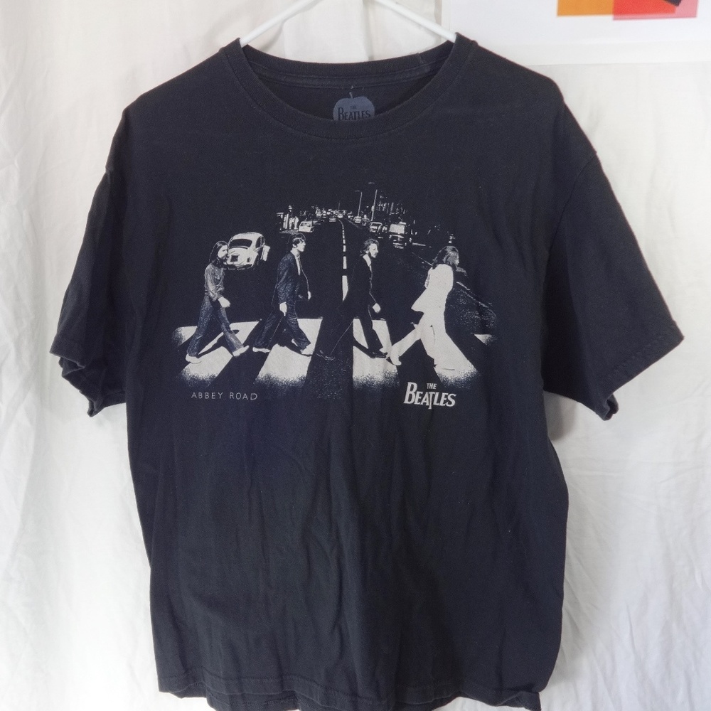 The BEATLES Black Abbey Road T-Shirt Size Large